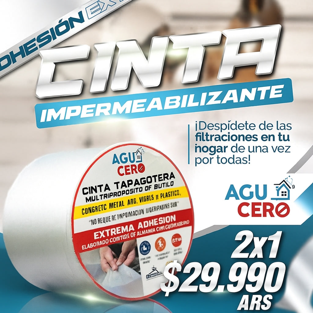 2X1 AGUA CERO - CINTA IMPERMEABILIZANTE TAPAGOTERAS