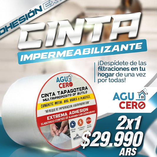 2X1 AGUA CERO - CINTA IMPERMEABILIZANTE TAPAGOTERAS